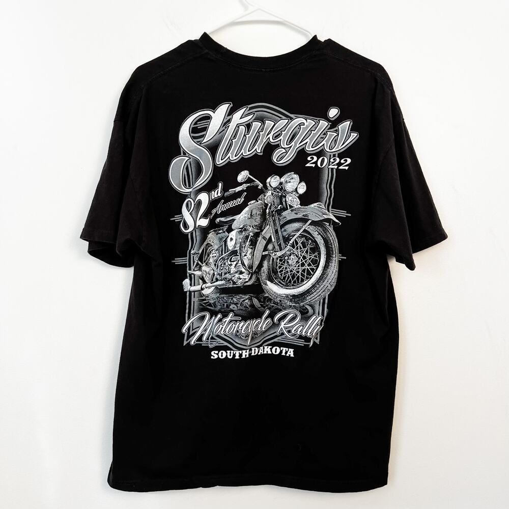 Sturgis 2022 82nd Motorcycle Rally‎ T-Shirt Black Grayscale Mens XL Short Sleeve